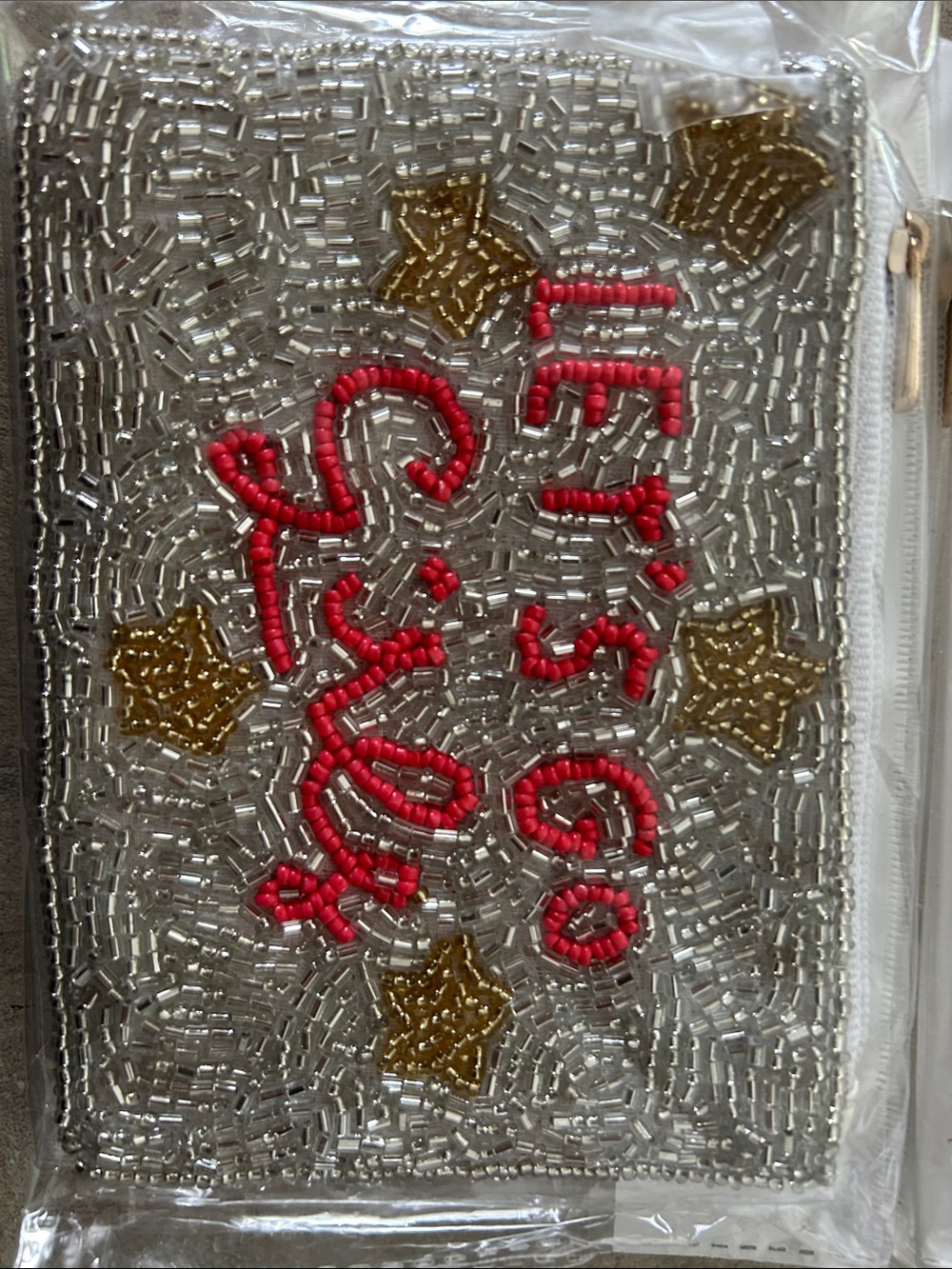 4/$100 Silver Beaded 'Hello Gorgeous' Women's Wristlet wallets
